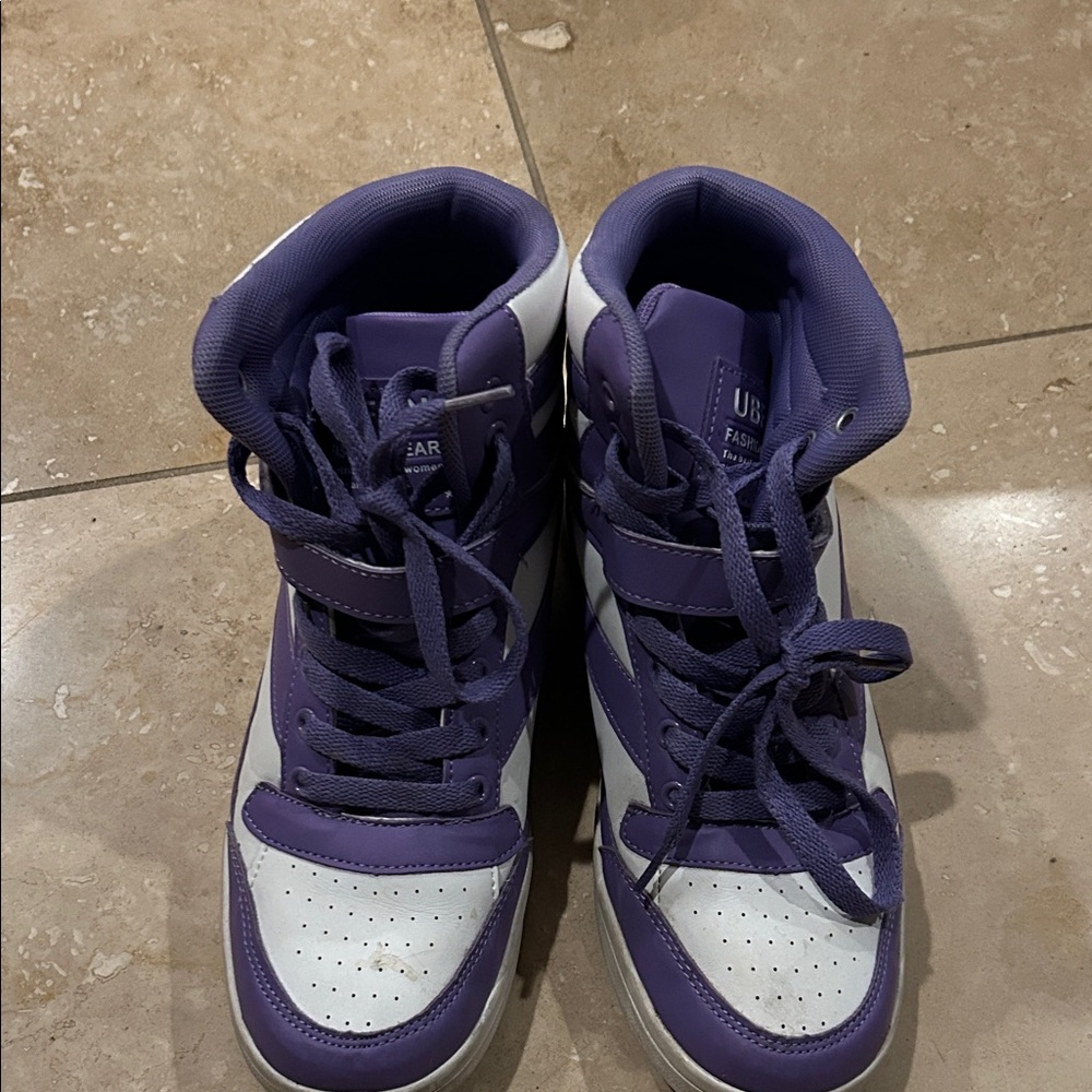 Purple and White High-Top Sneakers sz 39